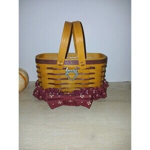Longaberger Picture Perfect Sweetheart Basket 1998 Plastic Liner & Booklet Vtg